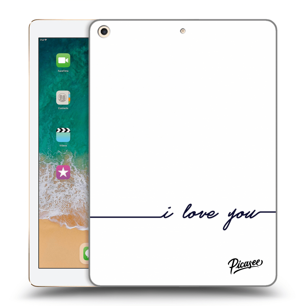 Picasee silikonový černý obal pro Apple iPad 9.7" 2017 (5. gen) - I love you