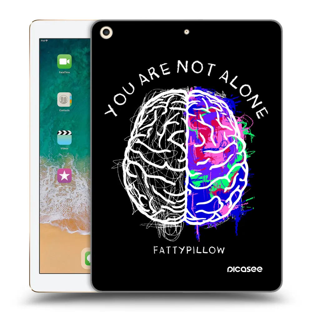 Picasee silikonový průhledný obal pro Apple iPad 9.7" 2017 (5. gen) - Brain - White