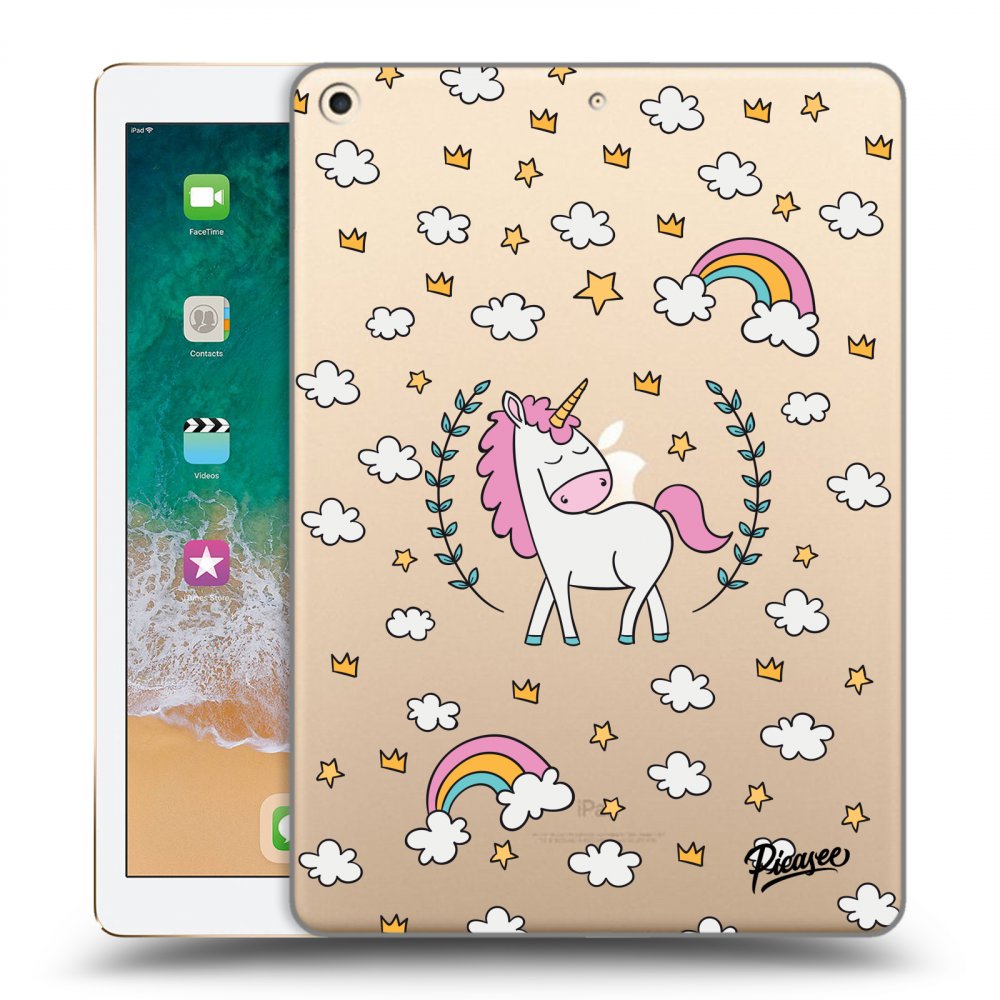 Picasee silikonový průhledný obal pro Apple iPad 9.7" 2017 (5. gen) - Unicorn star heaven