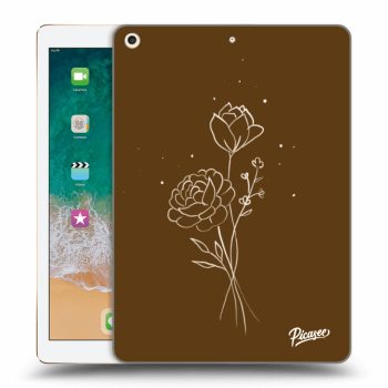 Picasee silikonový černý obal pro Apple iPad 9.7" 2017 (5. gen) - Brown flowers