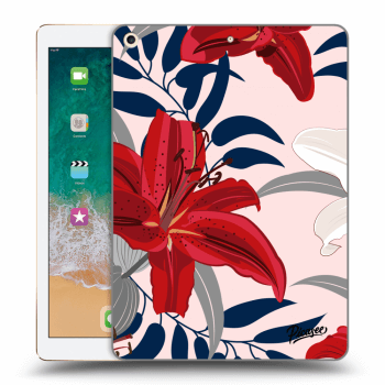 Picasee silikonový průhledný obal pro Apple iPad 9.7" 2017 (5. gen) - Red Lily