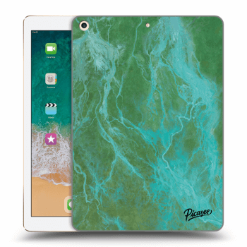 Picasee silikonový průhledný obal pro Apple iPad 9.7" 2017 (5. gen) - Green marble