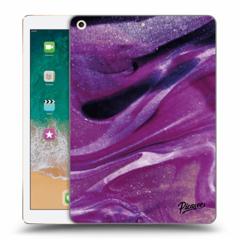 Picasee silikonový průhledný obal pro Apple iPad 9.7" 2017 (5. gen) - Purple glitter
