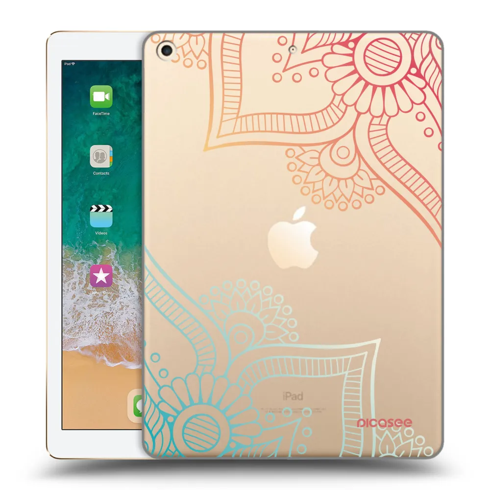 Picasee silikonový průhledný obal pro Apple iPad 9.7" 2017 (5. gen) - Květinový vzor