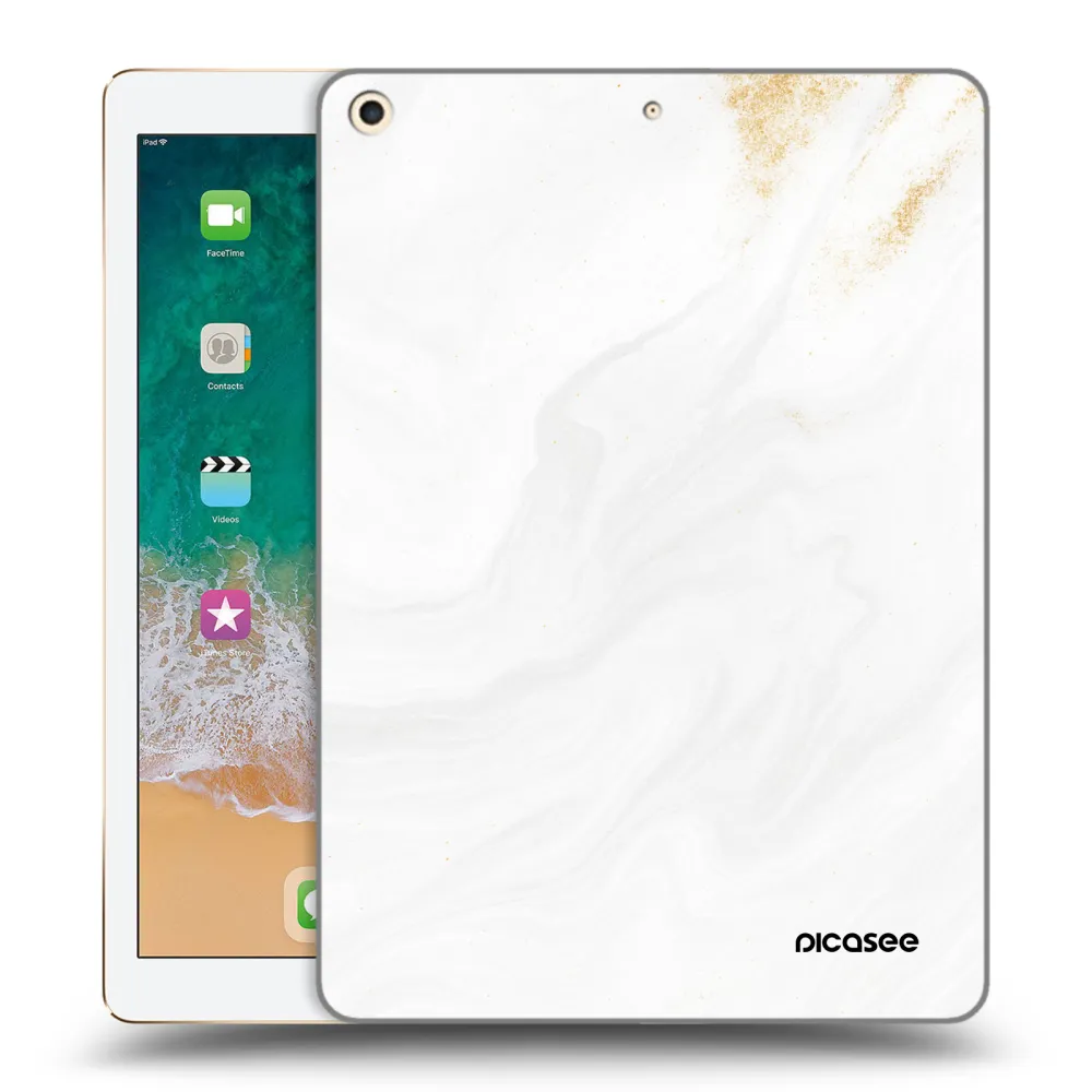 Picasee silikonový průhledný obal pro Apple iPad 9.7" 2017 (5. gen) - Bílá
