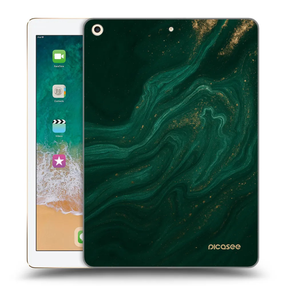 Picasee silikonový průhledný obal pro Apple iPad 9.7" 2017 (5. gen) - Green