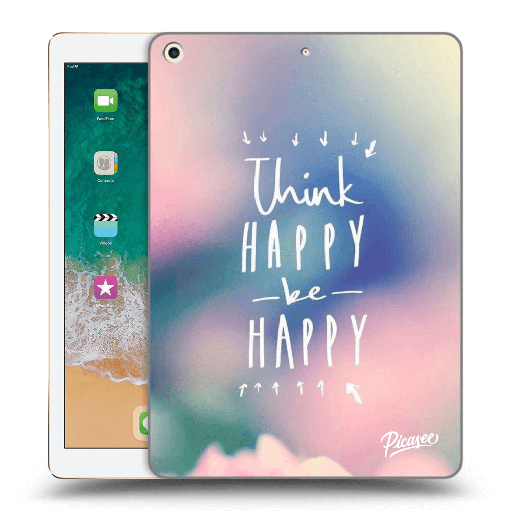 Picasee silikonový průhledný obal pro Apple iPad 9.7" 2017 (5. gen) - Think happy be happy