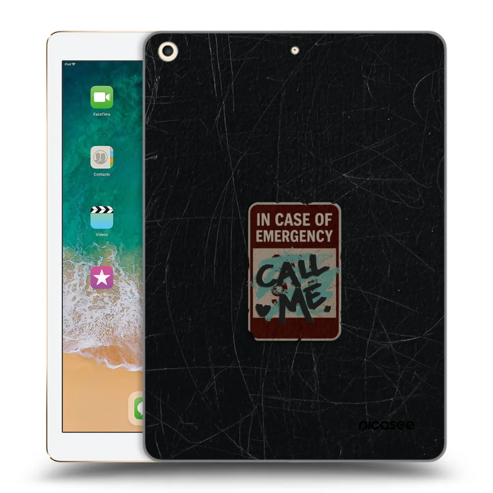 Picasee silikonový průhledný obal pro Apple iPad 9.7" 2017 (5. gen) - EMERGENCY