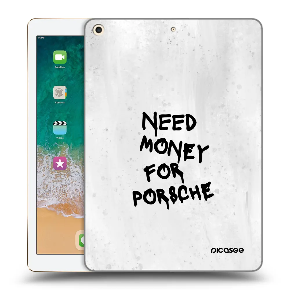 Picasee silikonový průhledný obal pro Apple iPad 9.7" 2017 (5. gen) - White Dollar