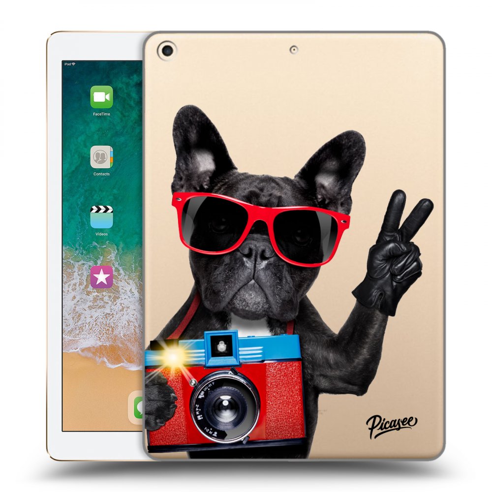 Picasee silikonový průhledný obal pro Apple iPad 9.7" 2017 (5. gen) - French Bulldog