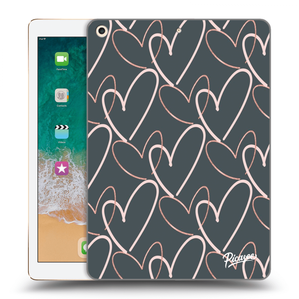 Picasee silikonový černý obal pro Apple iPad 9.7" 2017 (5. gen) - Lots of love