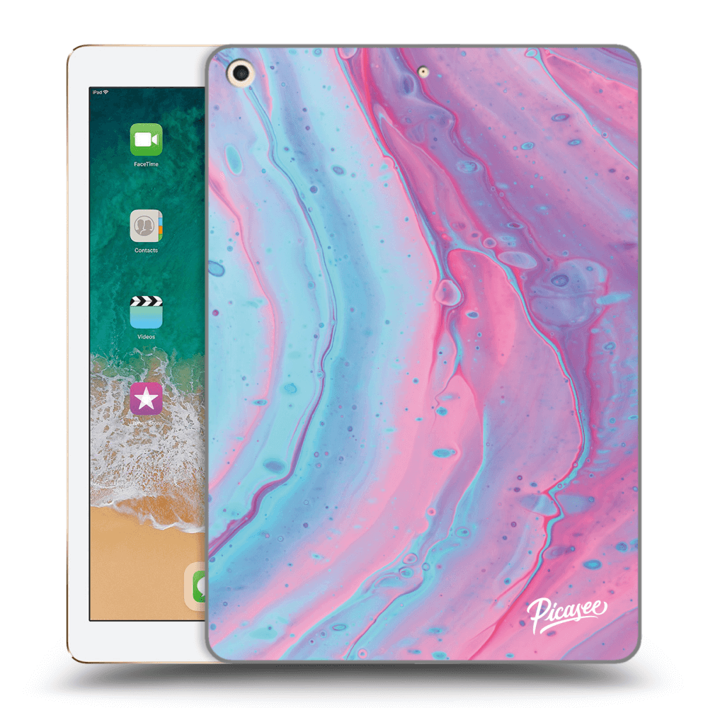 Picasee silikonový průhledný obal pro Apple iPad 9.7" 2017 (5. gen) - Pink liquid