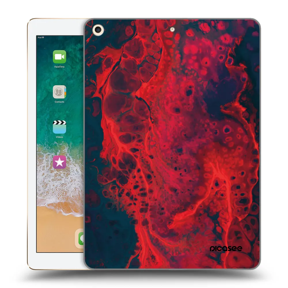 Picasee silikonový průhledný obal pro Apple iPad 9.7" 2017 (5. gen) - Organic red