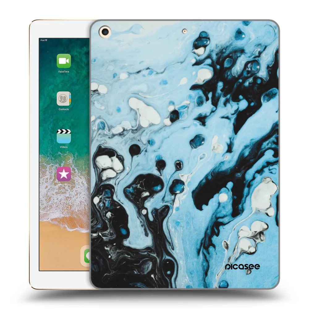 Picasee silikonový průhledný obal pro Apple iPad 9.7" 2017 (5. gen) - Organic blue