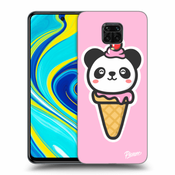 Picasee silikonový průhledný obal pro Xiaomi Redmi Note 9 Pro - Ice Cream Panda