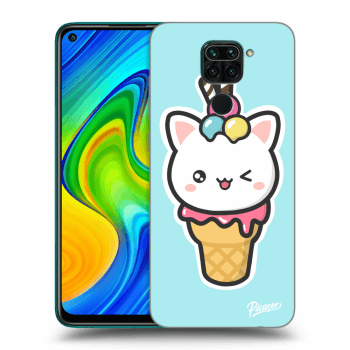 Picasee silikonový průhledný obal pro Xiaomi Redmi Note 9 - Ice Cream Cat