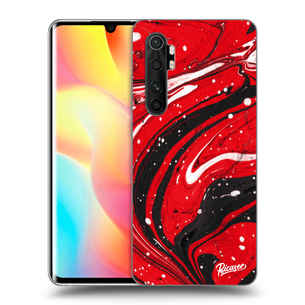 Picasee silikonový průhledný obal pro Xiaomi Mi Note 10 Lite - Red black
