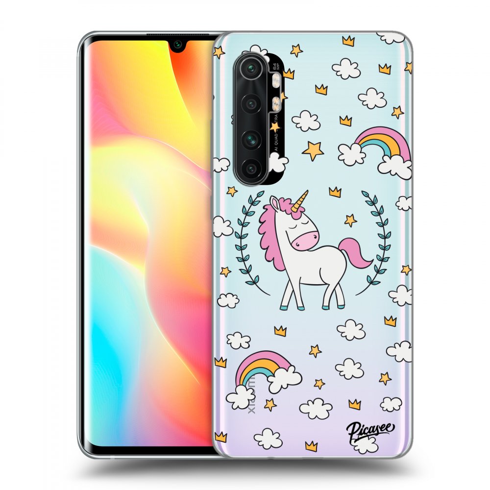 Picasee silikonový průhledný obal pro Xiaomi Mi Note 10 Lite - Unicorn star heaven