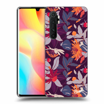 Picasee silikonový černý obal pro Xiaomi Mi Note 10 Lite - Purple Leaf