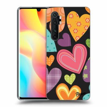 Picasee silikonový černý obal pro Xiaomi Mi Note 10 Lite - Colored heart