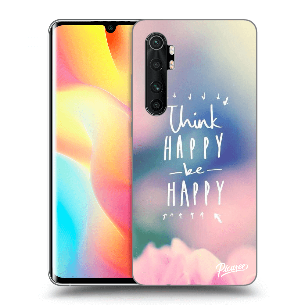 Picasee silikonový černý obal pro Xiaomi Mi Note 10 Lite - Think happy be happy
