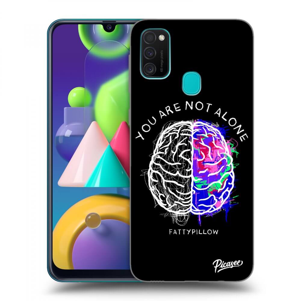 Picasee silikonový černý obal pro Samsung Galaxy M21 M215F - Brain - White