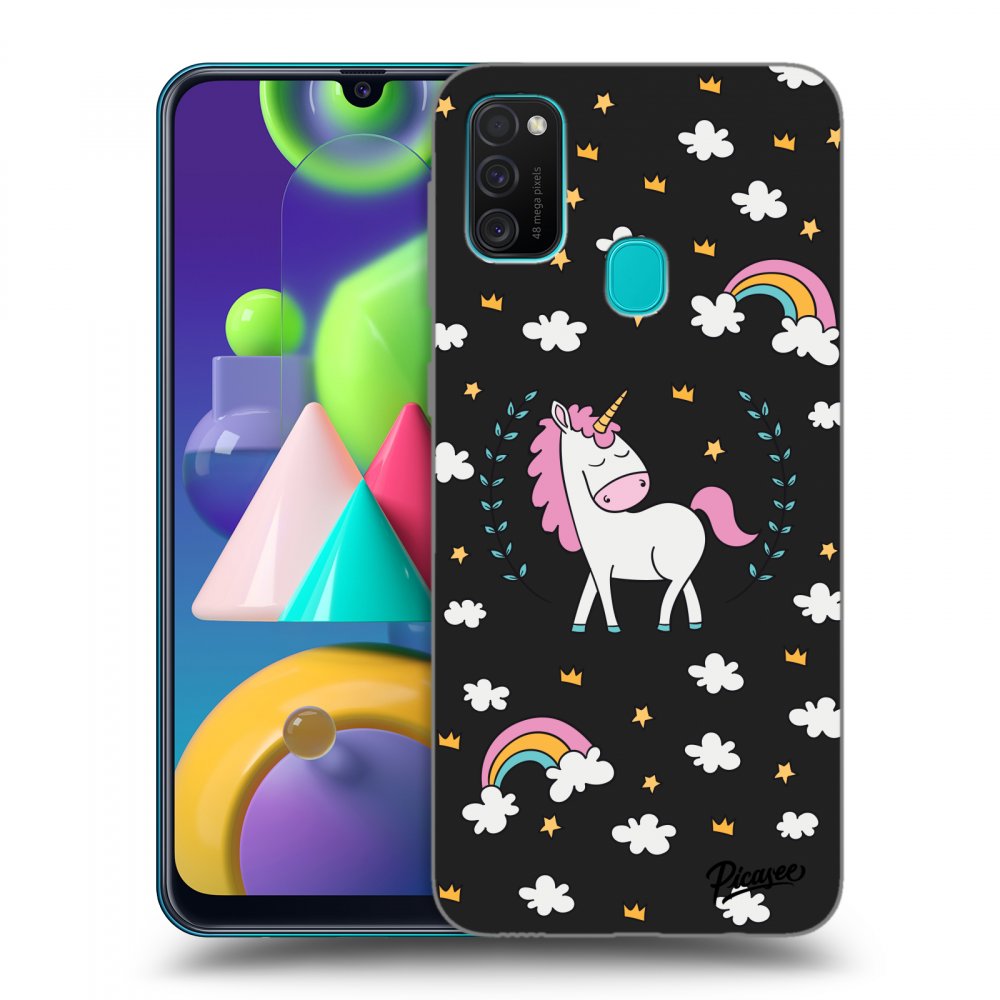 Silikonový černý Obal Pro Samsung Galaxy M21 M215F - Unicorn Star Heaven
