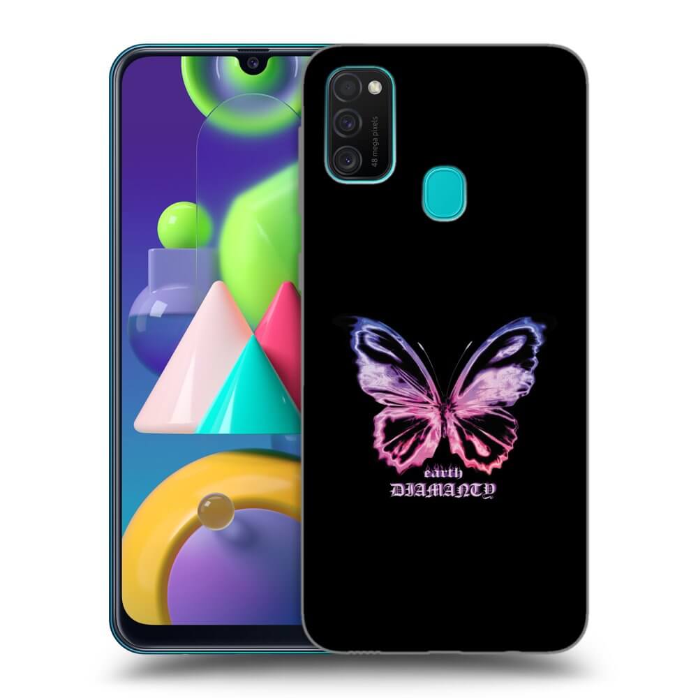 Picasee silikonový černý obal pro Samsung Galaxy M21 M215F - Diamanty Purple
