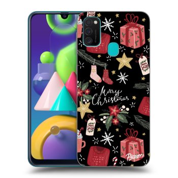 Picasee silikonový černý obal pro Samsung Galaxy M21 M215F - Christmas