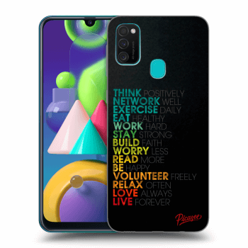 Picasee silikonový černý obal pro Samsung Galaxy M21 M215F - Motto life