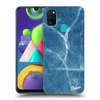 Picasee silikonový černý obal pro Samsung Galaxy M21 M215F - Blue marble