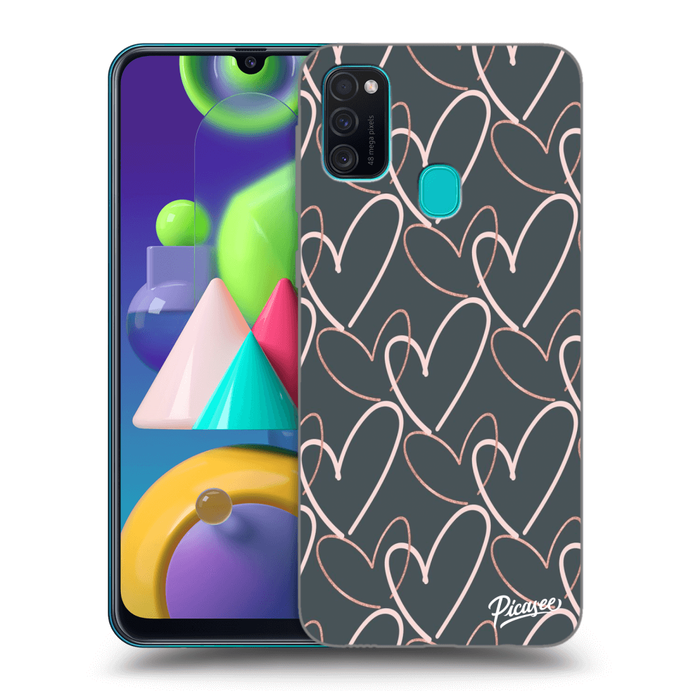 Picasee silikonový černý obal pro Samsung Galaxy M21 M215F - Lots of love