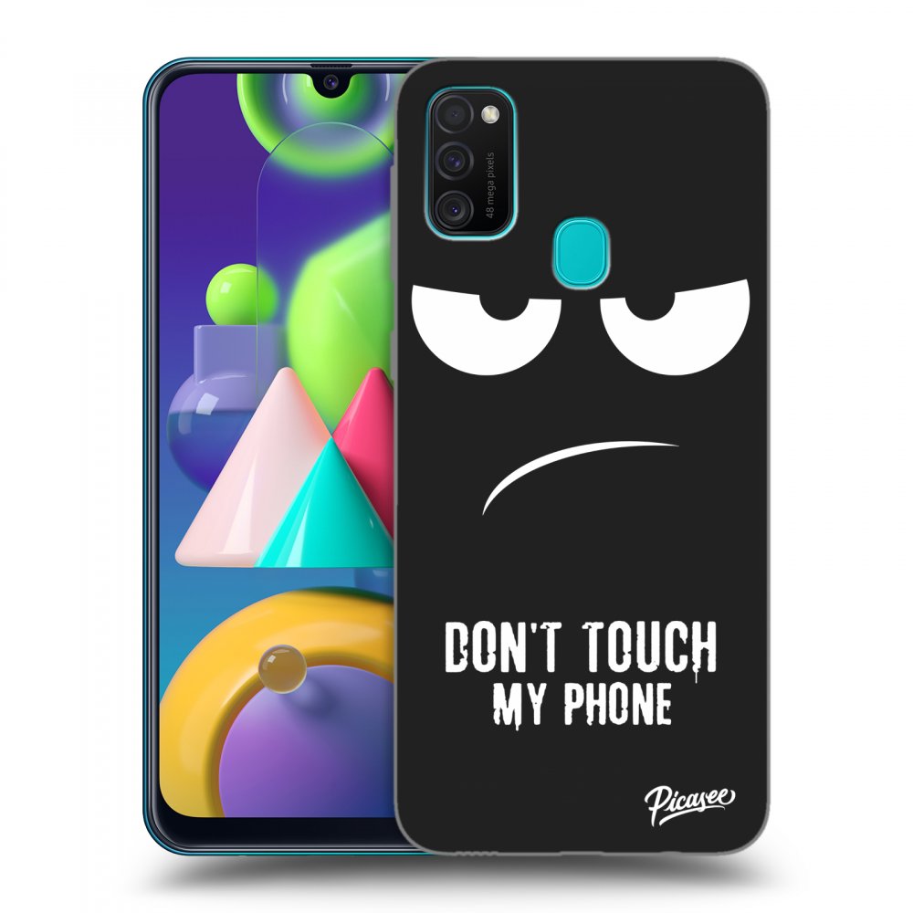 Picasee silikonový černý obal pro Samsung Galaxy M21 M215F - Don't Touch My Phone