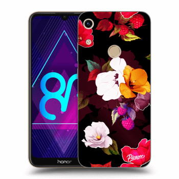 Picasee silikonový černý obal pro Honor 8A - Flowers and Berries