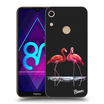 Picasee silikonový černý obal pro Honor 8A - Flamingos couple