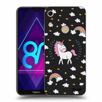 Picasee silikonový černý obal pro Honor 8A - Unicorn star heaven