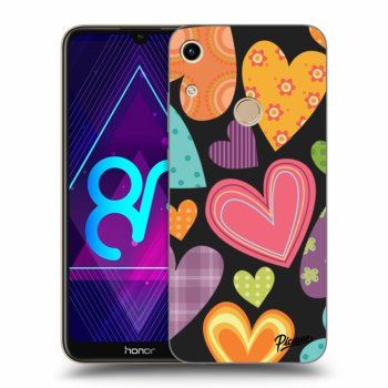 Picasee silikonový černý obal pro Honor 8A - Colored heart
