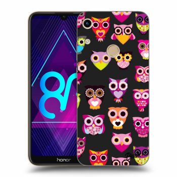 Picasee silikonový černý obal pro Honor 8A - Owls