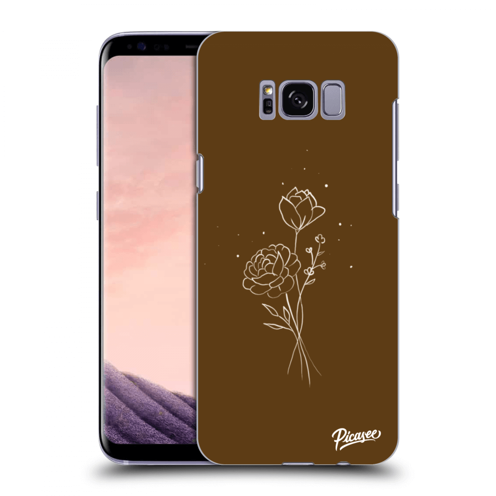 Picasee silikonový průhledný obal pro Samsung Galaxy S8 G950F - Brown flowers