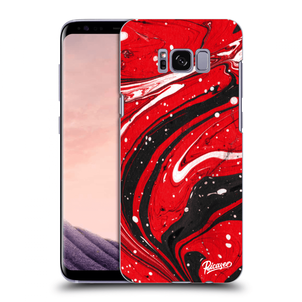 Picasee silikonový průhledný obal pro Samsung Galaxy S8 G950F - Red black