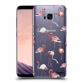 Picasee silikonový průhledný obal pro Samsung Galaxy S8 G950F - Flamingos