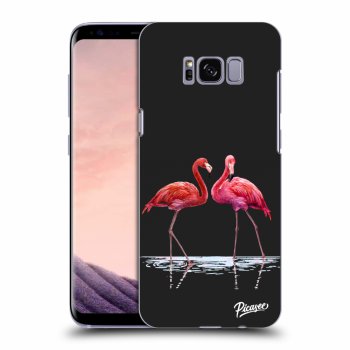 Picasee silikonový černý obal pro Samsung Galaxy S8 G950F - Flamingos couple