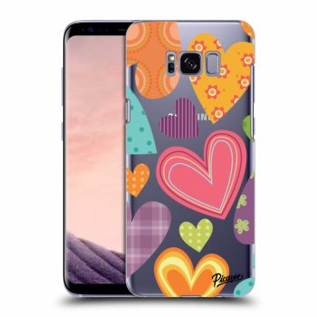 Picasee silikonový průhledný obal pro Samsung Galaxy S8 G950F - Colored heart