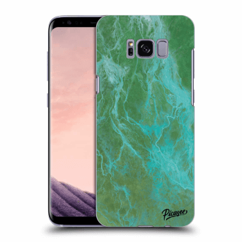Picasee silikonový černý obal pro Samsung Galaxy S8 G950F - Green marble