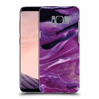 Picasee silikonový průhledný obal pro Samsung Galaxy S8 G950F - Purple glitter