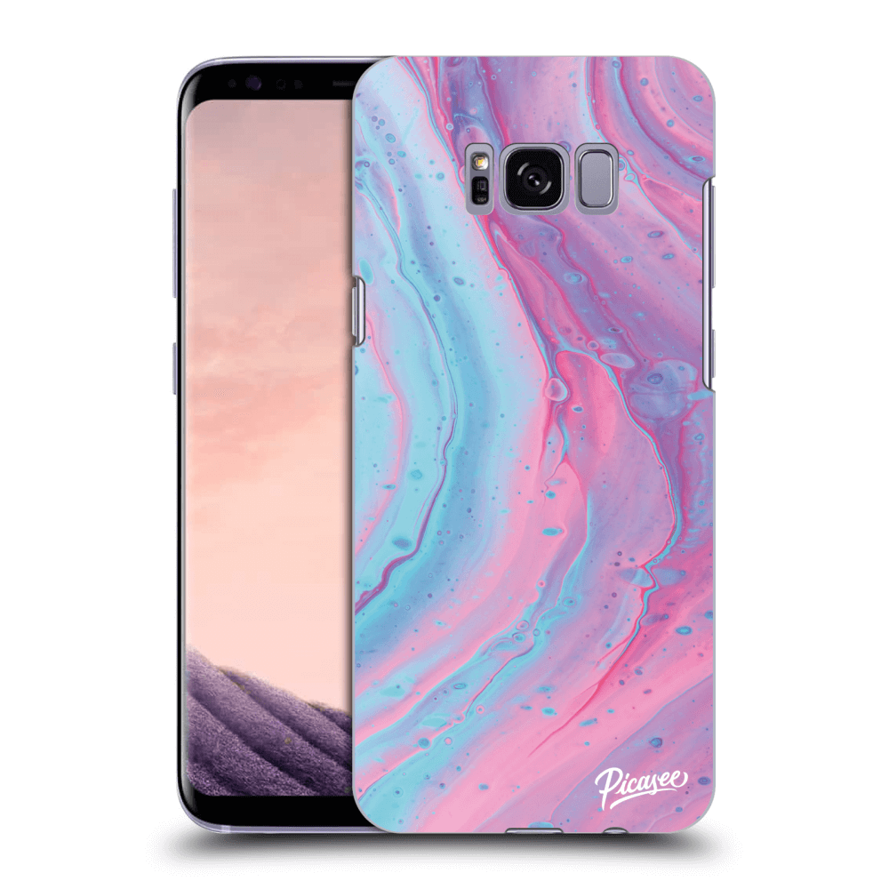 Picasee silikonový průhledný obal pro Samsung Galaxy S8 G950F - Pink liquid