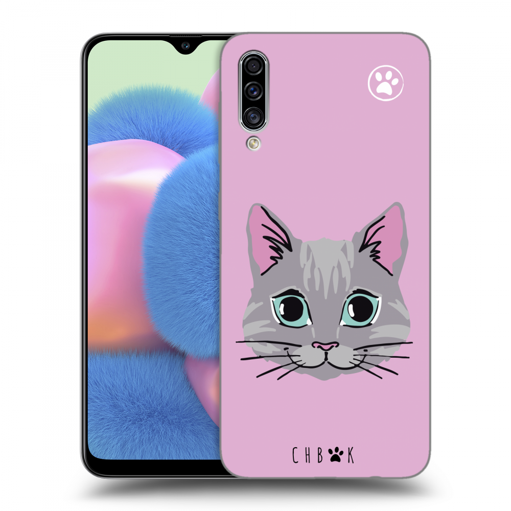 Picasee silikonový průhledný obal pro Samsung Galaxy A30s A307F - Chybí mi kočky - Růžová