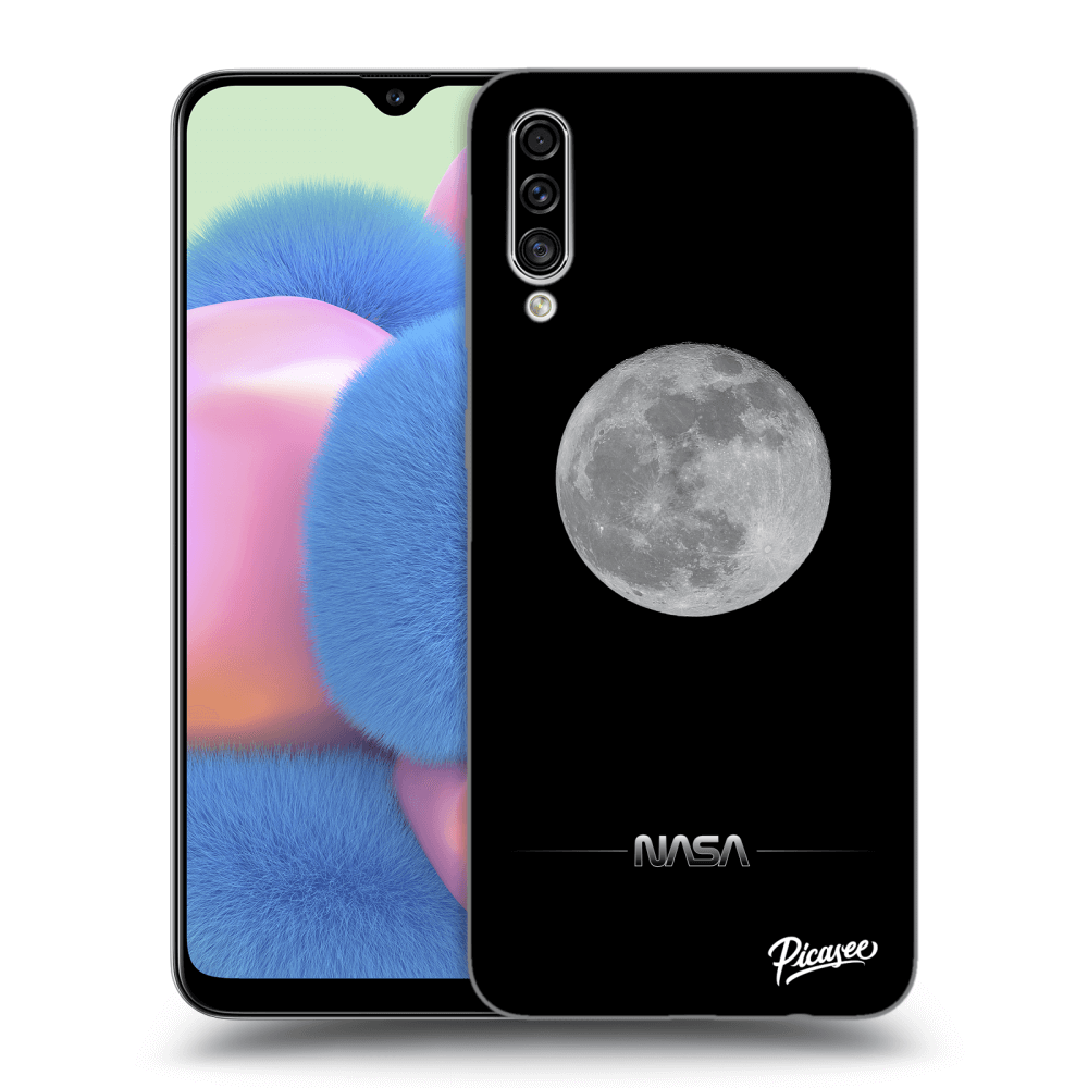 Picasee silikonový černý obal pro Samsung Galaxy A30s A307F - Moon Minimal