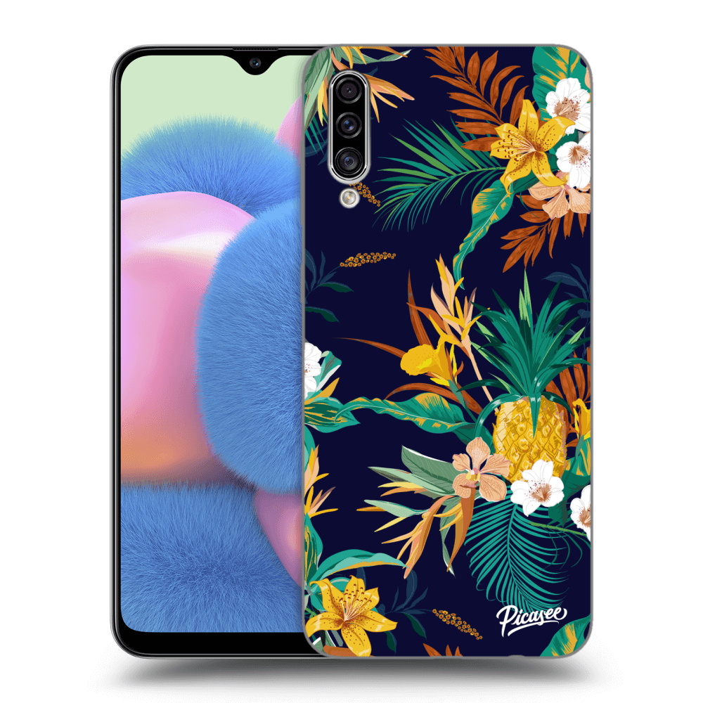 Picasee silikonový černý obal pro Samsung Galaxy A30s A307F - Pineapple Color