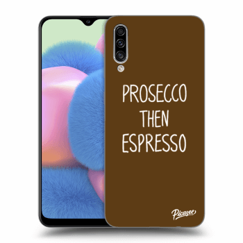 Picasee silikonový průhledný obal pro Samsung Galaxy A30s A307F - Prosecco then espresso